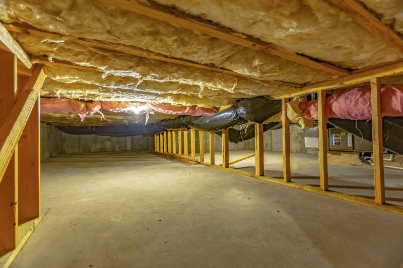 Finished Crawlspace with Insulation and Sealing